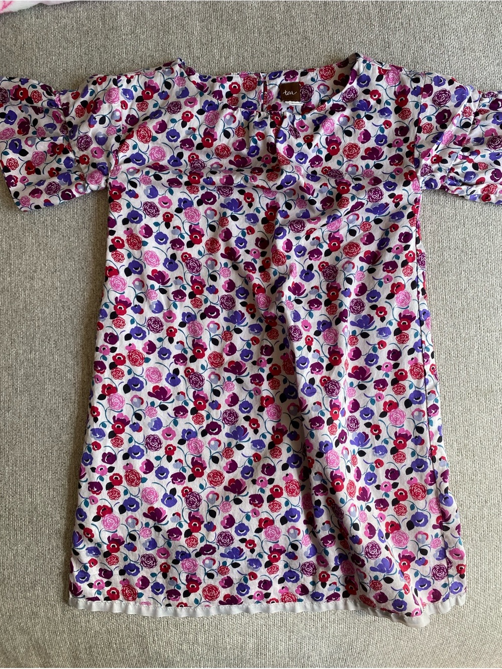Tea Collection Pink Purple Red Floral Casual Dress